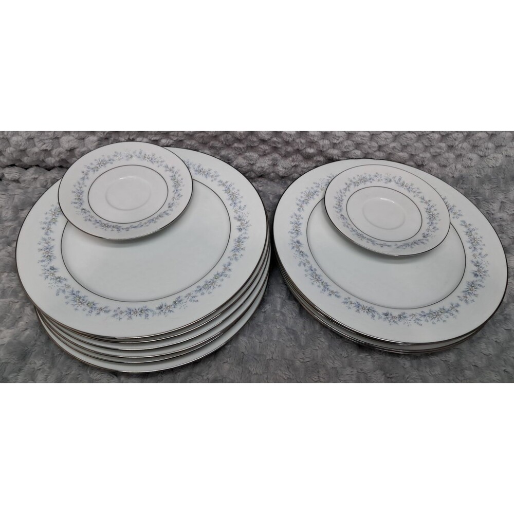 Set 10 Noritake Marywood Dinner Plates 10.5" 2181 Fine China Saucers 5.75" Japan